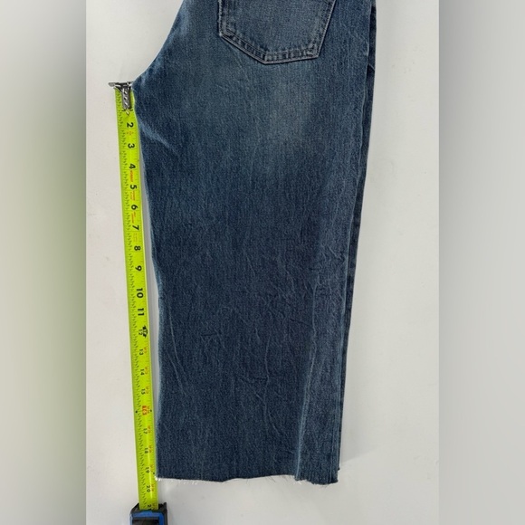 Zara Barrel Wide Leg Denim Cropped Jeans - Picture 8 of 10